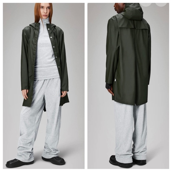 Rains Jackets & Blazers - NWT Rains Unisex Raincoat Duck Hood Lightweight Hunter Green Men Women Large